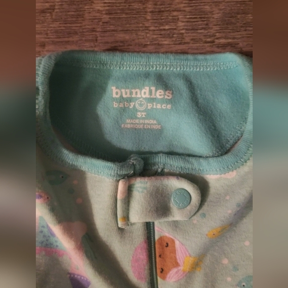 Sz 3T Zip-up Summer Mermaid PJ'S - Picture 2 of 2